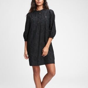 Vintage Gap Black Cotton Eyelet Dress